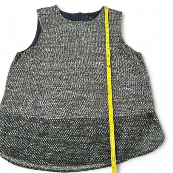 Theory Hodal C Silk Sleeveless Blouse Size Large Dark Academia Professor Core - Picture 8 of 14